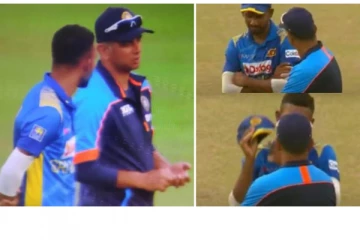 டிராவிட்டை பார்த்து பேசிய போது இலங்கை கேப்டன் செய்த செயல்! குவியும் பாராட்டு; வைரலாகும் புகைப்படம்
