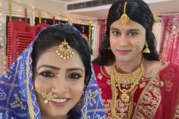 சீரியலுக்காக பெண் வேடம் போட்ட நடிகர்- வைரலான புகைப்படம், அசந்துபோன ரசிகர்கள்