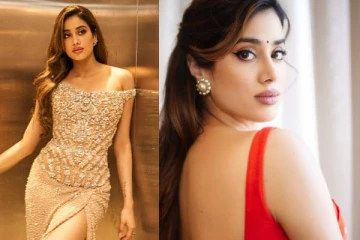 மின்னும் ஆடையில் கிளாமர் போஸ்!! ரசிகர்களை வசியப்படுத்திய ஸ்ரீதேவி மகள் ஜான்வி..