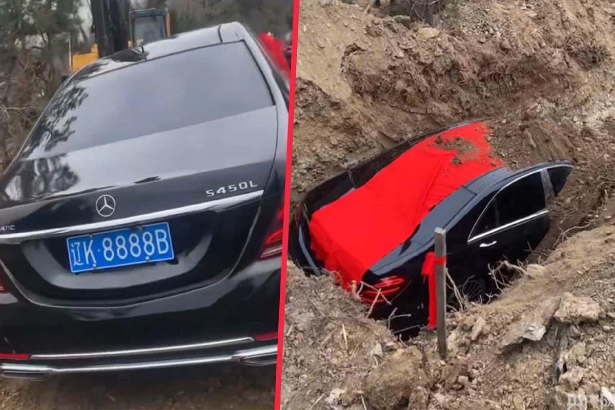 இறந்த முதியவருடன் புதைக்கப்பட்ட 1.5 கோடி ருபாய் கார்... இதற்கு காரணம் என்ன? | Dig The Benz Car With Old Man In China Family