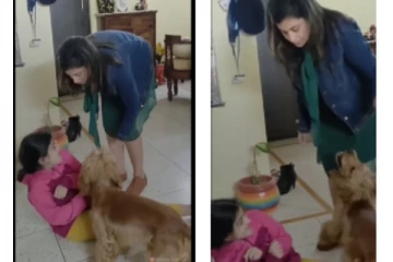 ப்ளீஸ்... அடிக்காதீங்க... அடிக்காதீங்க... - மகளை அடித்த தாயிடம் கெஞ்சிய நாய்... - வைரலாகும் வீடியோ...!