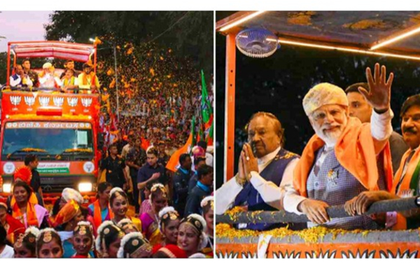 பிரதமர் மோடி மீது செல்போன் வீச்சு; பேரணியில் பரபரப்பு - பரவும் வீடியோ | Pm Modi S Karnataka Roadshow Mobile Phone Thrown பிரதமர் மோடி மீது செல்போன் வீச்சு; பேரணியில் பரபரப்பு - பரவும் வீடியோ | Pm Modi S Karnataka Roadshow Mobile Phone Thrown