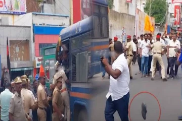 பெரியார் திராவிட கழகம் - பாஜகவினர் இடையே பயங்கர மோதல்.. சரமாரி தாக்குதல்