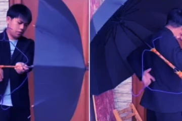 மழைநேரத்தில் குடையை இப்படியும் பயன்படுத்தலாமா? இது தெரியாம போச்சே!