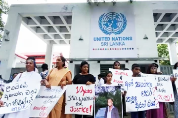 மதுஷ்க ஹரிஷ் கடத்தப்பட்டமைக்கு நீதி வேண்டும்: கொழும்பில் ஐ.நா அலுவலகம் முன்பாக ஆர்ப்பாட்டம்