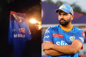 கேப்டன் பதவியில் இருந்து நீக்கம்..மும்பை இந்தியன்ஸ் ஜெர்சியை எரித்த ரோகித் ரசிகர்..வைரல் வீடியோ