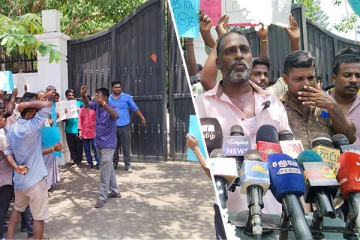 யாழில் வழித்தட அனுமதிக்கு எதிர்ப்பு - போராட்டத்தில் தனியார் சிற்றூர்தி சங்கம்