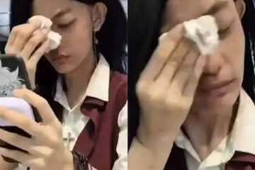 அடையாளம் தெரியாத அளவுக்கு மேக் அப் - பாஸ்போர்ட் படம் போல வரும் வரை துடைத்த பெண்!