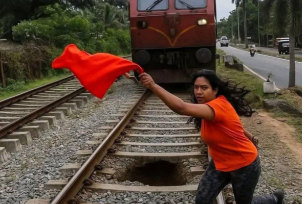 இலங்கையில் பாரிய ரயில் விபத்தை தடுத்து நிறுத்திய பெண்; பலரும் பாராட்டு! | Woman Stops Massive Train Accident In Sri Lanka
