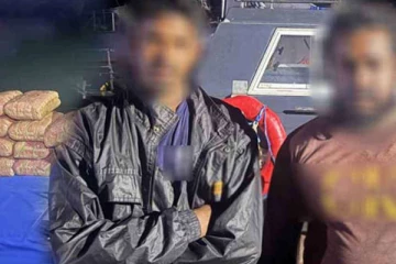 நெடுந்தீவு கடற்பகுதியில் 185 கிலோ கஞ்சாவுடன் இருவர் கைது