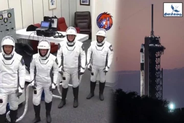 வெற்றிகரமாக 4 பேருடன் விண்ணில் பாய்ந்த     எலான் மஸ்கின் "பால்கன் 9" ராக்கெட்