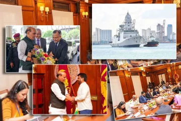 ராஜ்நாத் சிங் பயணத்தின் பின்னணியில் கொழும்பை வந்த ஐ.என்.எஸ் போர்க்கப்பல்