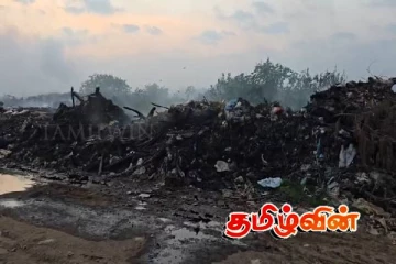 கல்லூண்டாயில் பற்றி எரிந்த குப்பை மேடு - விரைந்து சென்ற மானிப்பாய் பிரதேச சபை உறுப்பினர்கள்