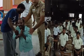 விபத்தில் உயிரிழந்த மாணவன்.. பள்ளி மாணவர்கள் காலில் விழுந்து கதறி அழுத தந்தை!