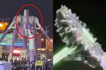 திடீரென உடைந்த ராட்சத ராட்டினம்; 3 பேர் கவலைக்கிடம் - வைரலாகும் வீடியோ!