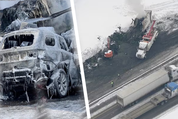 ஒன்டாரியோவில் 50 வாகனங்கள் மோதி விபத்து | 50 Vehicles Collided In An Accident In Ontario