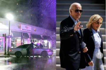 ஜோ பைடனின் பாதுகாப்பு வாகனத்தின் மீது மோதிய கார்!