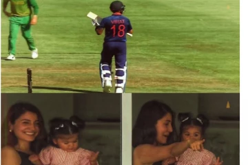 மகளுக்காக மைதானத்தில் விராட் கோலி செய்த தரமான சம்பவம்.... குட்டி தேவதையின் அழகிய புன்னகை