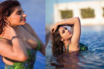 நீச்சல்குள குளியலில் போட்டிப் போட்டு கவர்ச்சி காட்டும் யாஷிகா - ஐஸ்வர்யா!