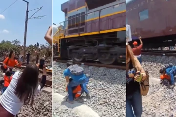 ரயில் அருகே செல்ஃபி எடுக்க ஓடிய இளம்பெண்; நொடியில் நேர்ந்த விபரீதம் - ViralVideo