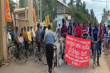 அரசுக்கு எதிராக யாழில் துவிச்சக்கரவண்டிப் பேரணி (படங்கள்)