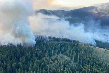 கனடாவில் காட்டுத் தீ பரவலினால் வெளியேற்றப்படும் மக்கள்!