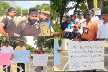 மட்டக்களப்பில் கறுப்பு ஜனவரி கறுப்புப்பட்டி போராட்டம்.