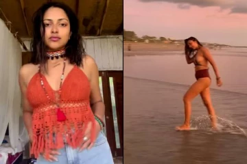 அரைகுறை ஆடையும் இப்படியொரு ஆட்டம்!! பீச்சில் எல்லைமீறும் நடிகை அமலா பால்!!