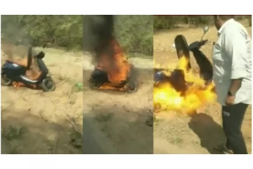 தான் வாங்கிய பைக்கை பெட்ரோல் ஊற்றி கொளுத்திய நபர் - நடந்தது என்ன? பரபரப்பு சம்பவம்