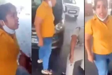 போலீஸ்காரரை பாய்ந்து பளார்னு அறைந்த பெண், உருக்குலைந்து விழுந்த காவலர் - அதிர்ச்சி வீடியோ!