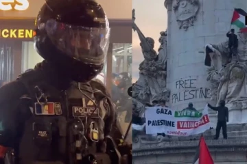 தடையை மீறி ஆர்ப்பாட்டம்: பிரான்ஸ் பொலிஸாருடன் மோதலில் ஈடுபட்ட பாலஸ்தீன ஆதரவாளர்கள்