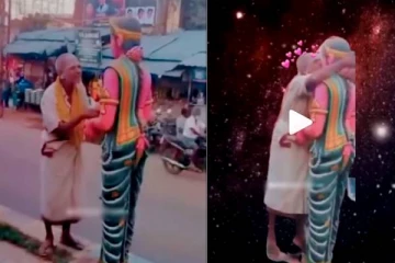 நடுரோட்டில் சிலையுடன் சில்மிஷங்கள் செய்து கமராவில் சிக்கிய முதியவர்!