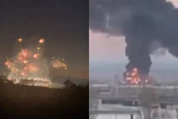 கலர் கலராய் வெடித்த வெடிகுண்டுகள்! ரஷ்யாவுக்கு எதிராக உக்ரைன் நடத்திய தாக்குதல் வீடியோ