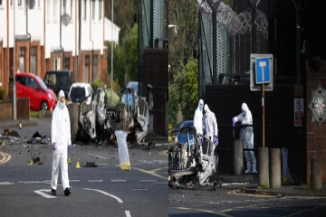 இங்கிலாந்தில் பொலிஸ் நிலையம் அருகே வெடித்து சிதறிய கார்