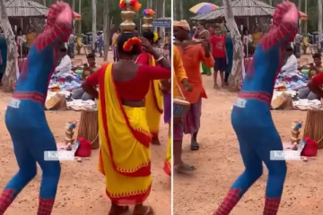 அனைவரையும் குத்தாட்டம் போட வைத்த  ஸ்பைடர்மேன்! மில்லியன் பார்வையாளர்கள் ரசித்த காட்சி