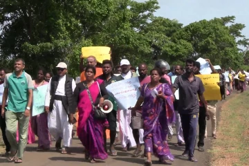 கிளிநொச்சியில் காற்றலை மின் உற்பத்தி - கனிய மணல் அகழ்விற்கு எதிராக ஆர்பாட்டம்