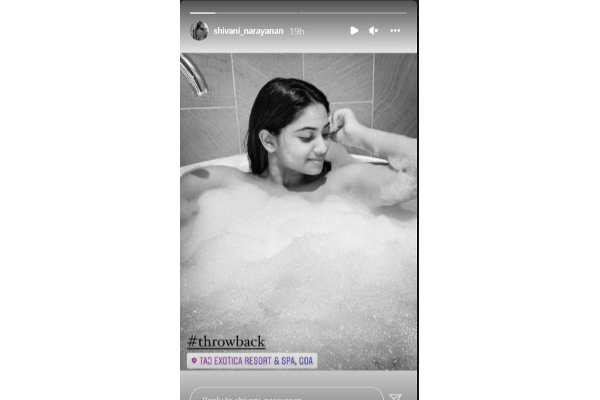 நுரைகள் இருக்க குளிக்கும் தொட்டியில் எடுத்த புகைப்படத்தை ஷேர் செய்த ஷிவானி- செம வைரல் | Shivani Shares Throwback Pic
