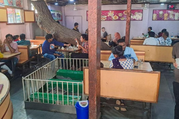 சுடுக்காட்டிற்கு நடுவில் டீ கடை; வெளுத்து வாங்கும் விற்பனை - வைரல் வீடியோ | Lucky Tea Shop In Ahmedabad In Graveyard Video சுடுக்காட்டிற்கு நடுவில் டீ கடை; வெளுத்து வாங்கும் விற்பனை - வைரல் வீடியோ | Lucky Tea Shop In Ahmedabad In Graveyard Video