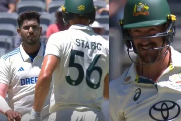 அறிமுக வீரரை களத்திலேயே நேரடியாக எச்சரித்த ஸ்டார்க்! நான் உன்னைவிட வேகமாக பந்துவீசுவேன் என சவால் (வீடியோ)