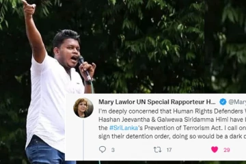 රැඳවුම් නියෝගයට අත්සන් කරන්න එපා..! - එක්සත් ජාතීන්ගේ විශේෂිත නියෝජිත ජනපතිට දැනුම්දෙයි