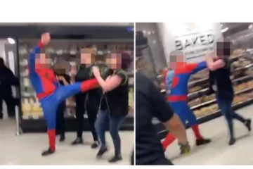 லண்டன் சூப்பர் மார்க்கெட்டில் ஸ்பைடர் மேன் உடையணிந்து பலர் மீது தாக்குதல்!
