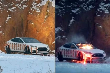 Tesla காரை குண்டு வைத்து வெடிக்கச்செய்த உரிமையாளர்! வைரல் வீடியோ