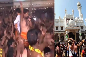 அல்லாஹு அக்பர் அல்லாஹ்...மசூதியில் பாட்டுபாடி வழிபாடு நடத்திய ஐயப்ப பக்தர்கள்