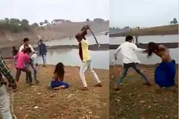 வலியில் கதறும் பெண்! ஊரே பார்க்க அடித்து உதைத்து கொடுமைப் படுத்திய குடும்பத்தினர்! வெளியான அதிர்ச்சி வீடியோ