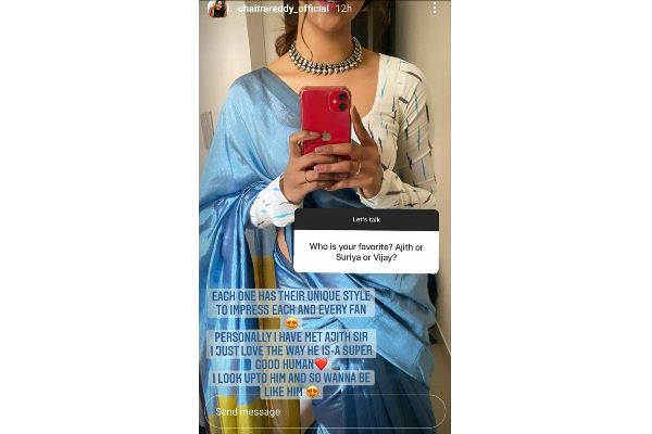 அஜித், விஜய்யில் பிடித்தது யார், எதனால்- ஓபனாக கூறிய சீரியல் நடிகை சைத்ரா ரெட்டி | Chaitra Reddy About Ajith