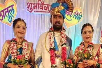 இரட்டை சகோதரிகளுக்கு ஒரே கணவன் -இந்தியாவில் விசித்திர திருமணம்(காணொளி)