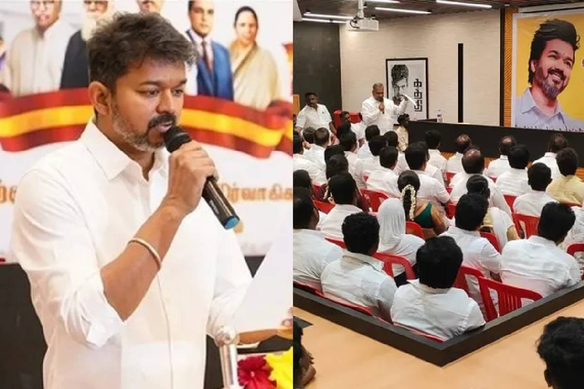தாமதமாகும் பதவியேற்பு- விஜய் வீட்டில் அவசர ஆலோசனை கூட்டம்! | Emergency Meeting At Tvk Lader Vijays Residence
