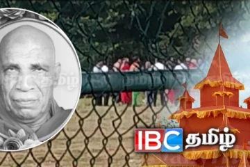 திருமலையில் மைதானத்தில் எரிக்கப்படும் பிக்குவின் உடல்! மக்கள் கடும் எதிர்ப்பு