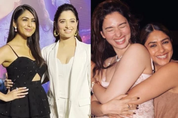 மிருணாள் தாக்கூருக்கு முத்தம் கொடுத்து பிறந்தநாள் கொண்டாடிய தமன்னா