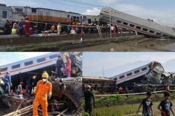 இந்தோனேசியாவில் இரு தொடருந்துகள் மோதி விபத்து : மூவர் பலி